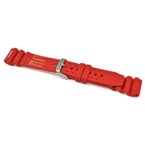 18mm Red Rubber\Resin Divers / Rubber / Silicone Watch Strap | Chrono Straps UK