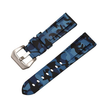 20mm Blue Silicone Divers / Rubber / Silicone Watch Strap | Chrono Straps UK