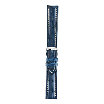 20mm Morellato Blue Leather Watch Strap | Chrono Straps UK