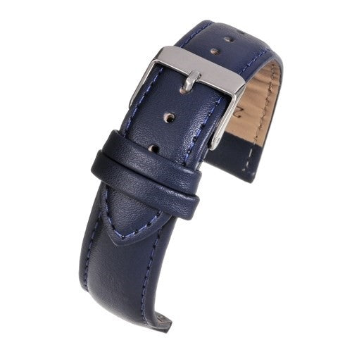 26mm Blue Leather Budget Watch Strap | Chrono Straps UK