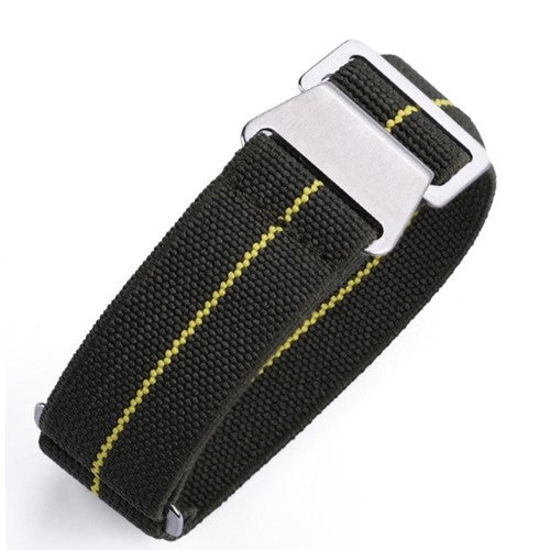 22mm Green/Yellow Nylon\Woven Military Watch Strap | Chrono Straps UK