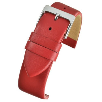 28mm Red Leather Extra Long Watch Strap | Chrono Straps UK