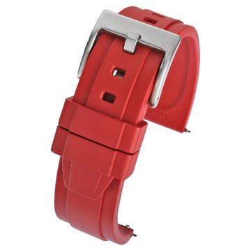 24mm Red Rubber\Resin Quick Release Watch Strap | Chrono Straps UK