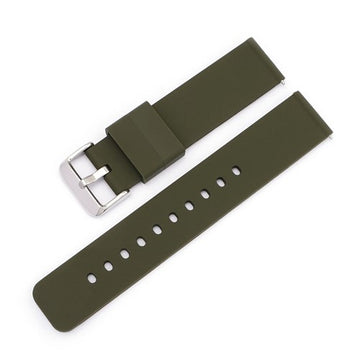 18mm Green Silicone Quick Release Watch Strap | Chrono Straps UK