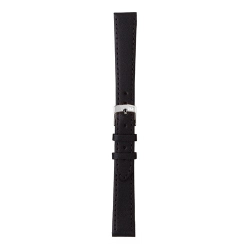 18mm Morellato Black Leather Watch Strap | Chrono Straps UK