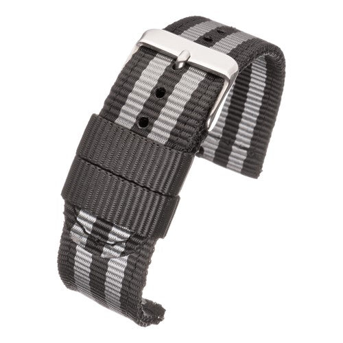 18mm Grey Nylon\Woven Quick Release Watch Strap | Chrono Straps UK