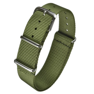 22mm Green Nylon\Woven Military Watch Strap | Chrono Straps UK