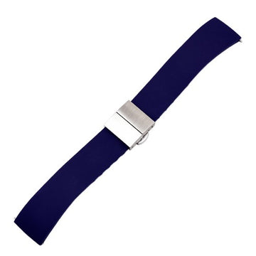 20mm Blue Silicone Quick Release Watch Strap | Chrono Straps UK