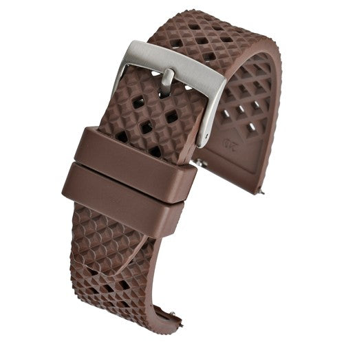 20mm Brown Rubber\Resin Quick Release Watch Strap | Chrono Straps UK
