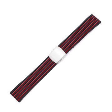 18mm Black/Red Silicone Quick Release Watch Strap | Chrono Straps UK