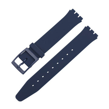 17mm Blue Silicone Brand Compatible Watch Strap | Chrono Straps UK