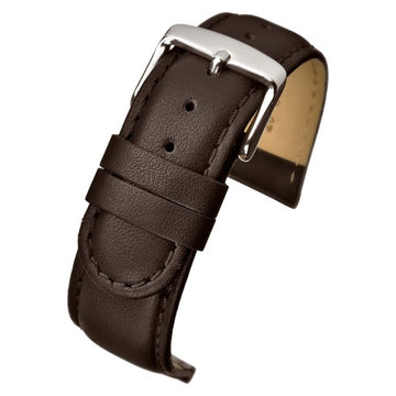 20mm Brown Leather Short Length Watch Strap | Chrono Straps UK