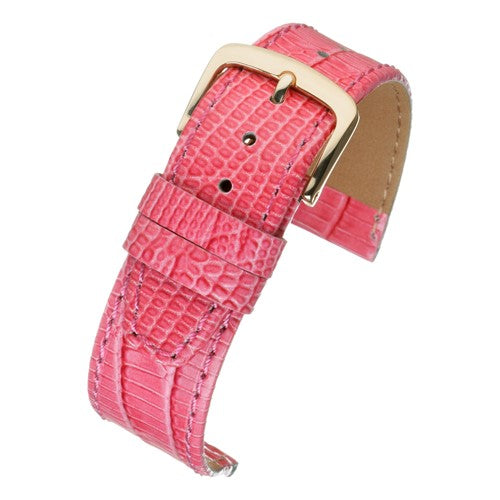 12mm Pink Leather Essential Watch Strap | Chrono Straps UK