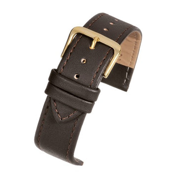 28mm Brown Leather Budget Watch Strap | Chrono Straps UK