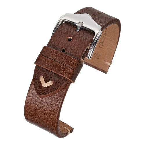 22mm Brown Leather Premium Watch Strap | Chrono Straps UK