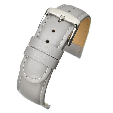 8mm Grey Leather Essential Watch Strap | Chrono Straps UK