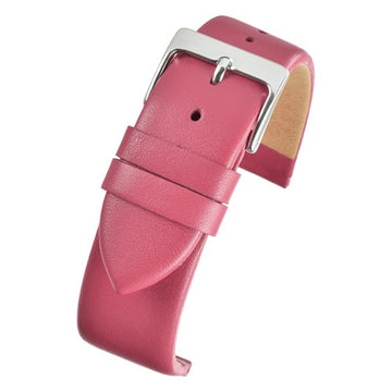 28mm Pink Leather Essential Watch Strap | Chrono Straps UK