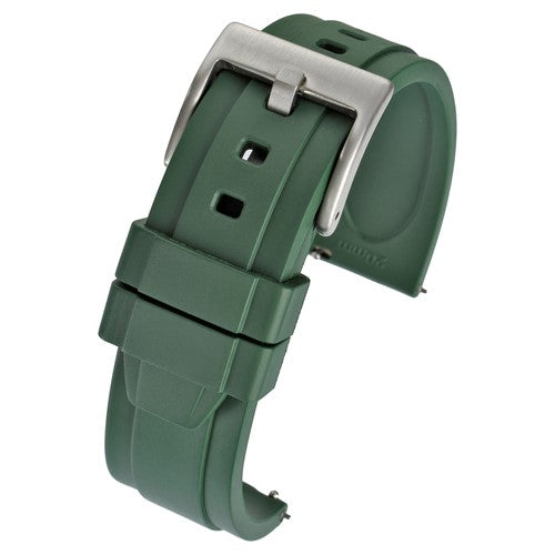 24mm Green Rubber\Resin Quick Release Watch Strap | Chrono Straps UK