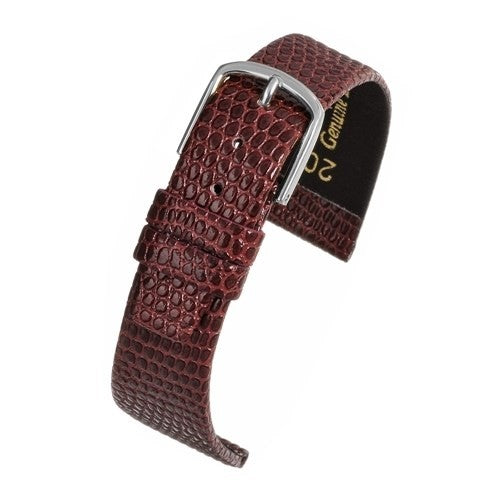 22mm Red Leather Essential Watch Strap | Chrono Straps UK