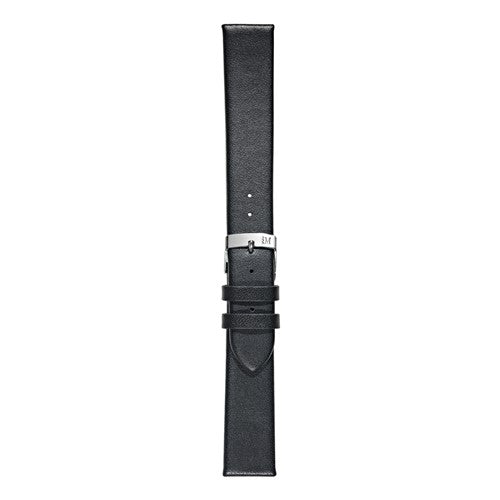 22mm Morellato Black Leather Watch Strap | Chrono Straps UK