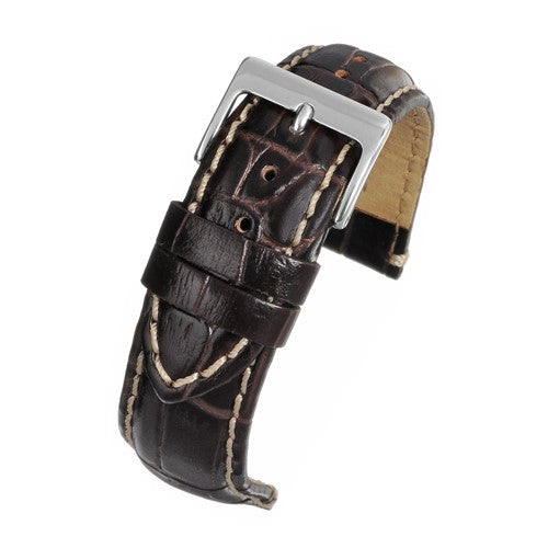 24mm Brown Leather Essential Watch Strap | Chrono Straps UK