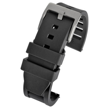 20mm Black Rubber\Resin Quick Release Watch Strap | Chrono Straps UK