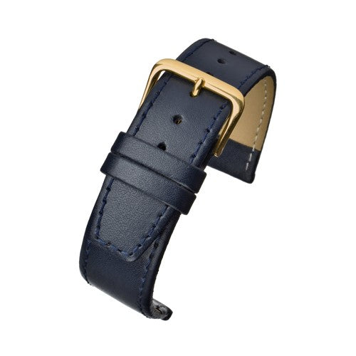 16mm Blue Leather Budget Watch Strap | Chrono Straps UK