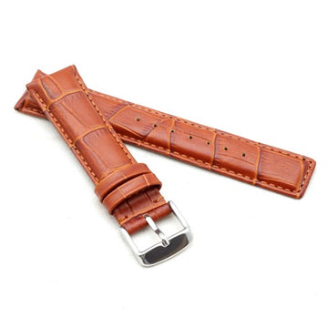 22mm Brown Leather Brand Compatible Watch Strap | Chrono Straps UK
