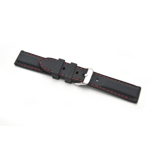 20mm Black Leather Divers / Rubber / Silicone Watch Strap | Chrono Straps UK
