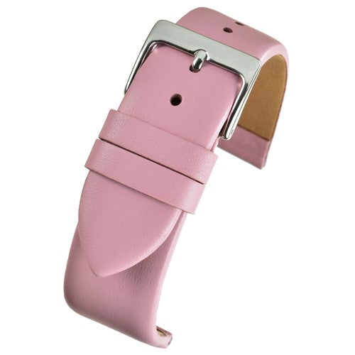 22mm Pink Leather Extra Long Watch Strap | Chrono Straps UK
