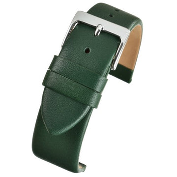 12mm Green Leather Extra Long Watch Strap | Chrono Straps UK