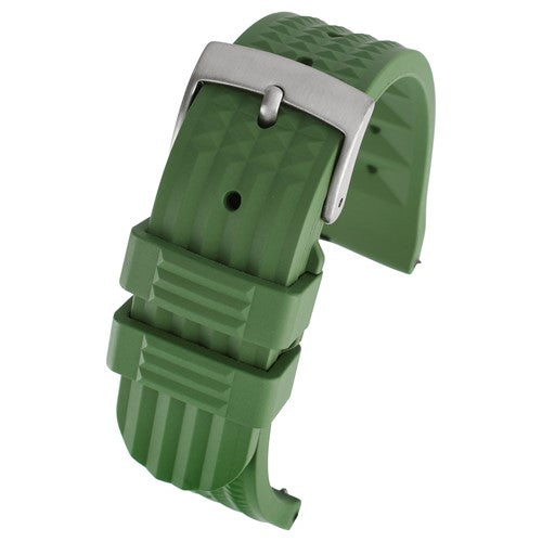 22mm Green Rubber\Resin Quick Release Watch Strap | Chrono Straps UK
