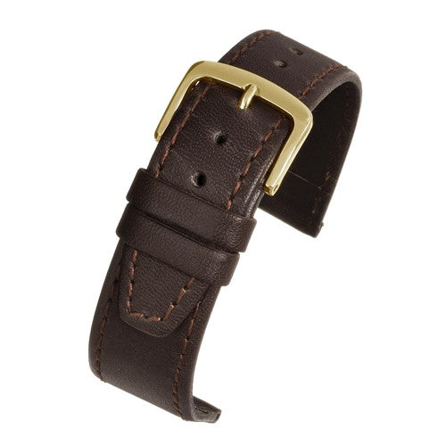 16mm Brown Leather Essential Watch Strap | Chrono Straps UK
