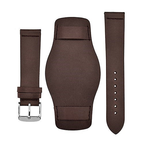 18mm Brown Leather Military Watch Strap | Chrono Straps UK