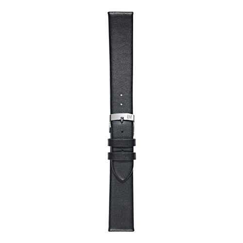 24mm Morellato Black Leather Watch Strap | Chrono Straps UK