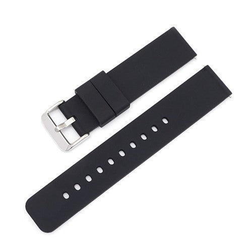 16mm Black Silicone Quick Release Watch Strap | Chrono Straps UK