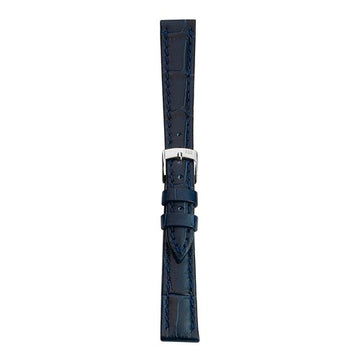 24mm Morellato Blue Leather Watch Strap | Chrono Straps UK