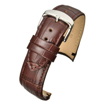 20mm Brown Leather Curved End Watch Strap | Chrono Straps UK