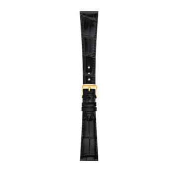 18mm Morellato Black Genuine Alligator Watch Strap | Chrono Straps UK