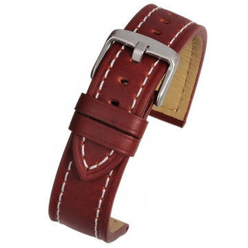 24mm Brown Leather Essential Watch Strap | Chrono Straps UK