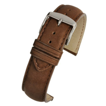 18mm Brown Leather Premium Watch Strap | Chrono Straps UK