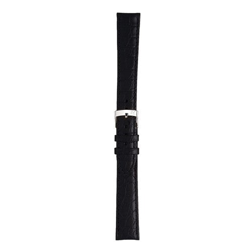 20mm Morellato Black Leather Watch Strap | Chrono Straps UK