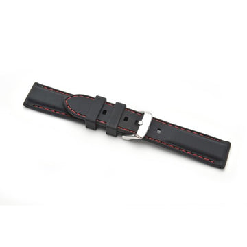 18mm Black Leather Divers / Rubber / Silicone Watch Strap | Chrono Straps UK