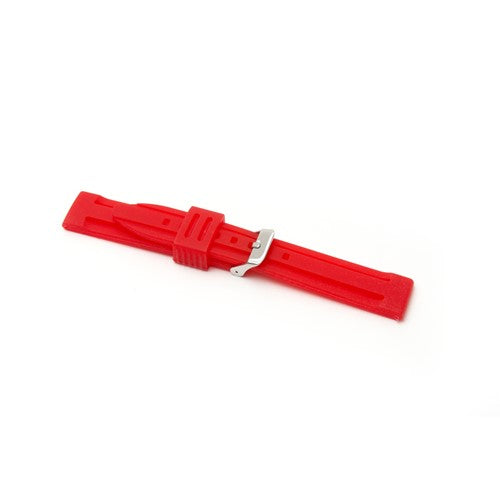 18mm Red Silicone Divers / Rubber / Silicone Watch Strap | Chrono Straps UK