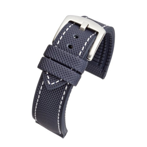 22mm Blue/White Rubber\Resin Quick Release Watch Strap | Chrono Straps UK