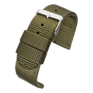 22mm Green Nylon\Woven Quick Release Watch Strap | Chrono Straps UK