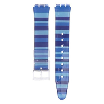 19mm Blue Silicone Brand Compatible Watch Strap | Chrono Straps UK