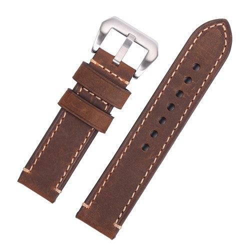 26mm Brown Leather Brand Compatible Watch Strap | Chrono Straps UK