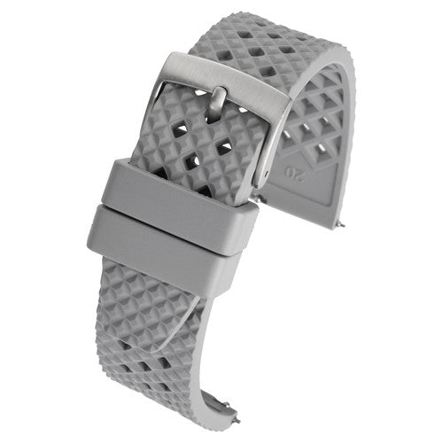22mm Grey Rubber\Resin Quick Release Watch Strap | Chrono Straps UK