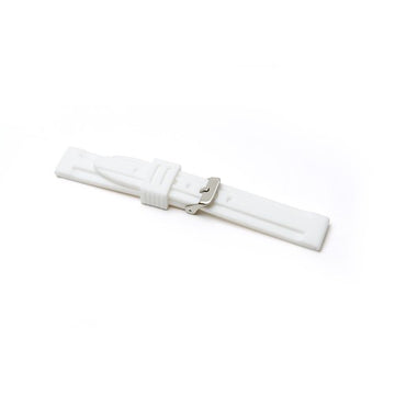 20mm White Silicone Divers / Rubber / Silicone Watch Strap | Chrono Straps UK